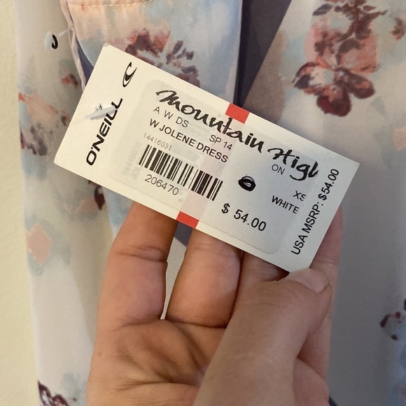 NWT, O’Neill, Bohemian Floral Dress, Pink & Lavender, Sheer w/ lining - Picture 10 of 10